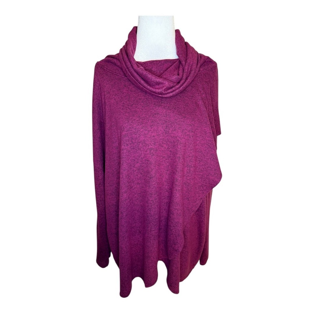 Chelsea & Theodore XL Cowl Neck Pullover‎ Top Berry Purple Casual Knit Sweater